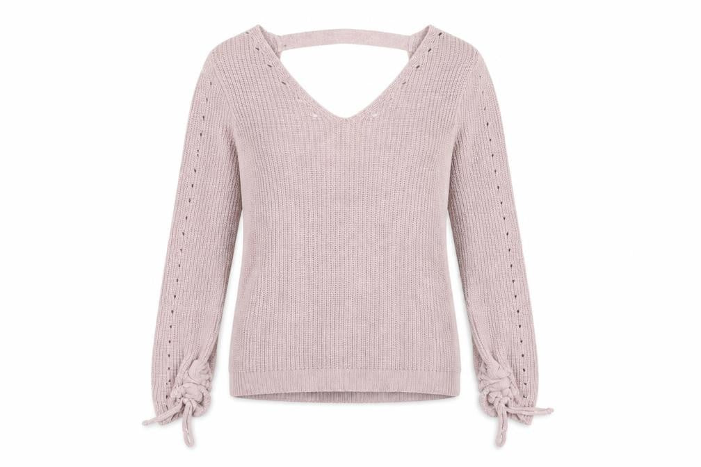 Primark Womens Pink V-Neck Acrylic Pullover Jumper Size 4