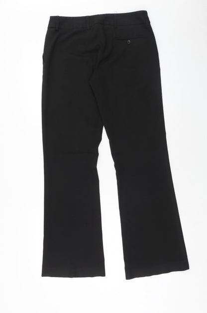 H&M Womens Black Polyester Trousers Size 10 Regular Zip