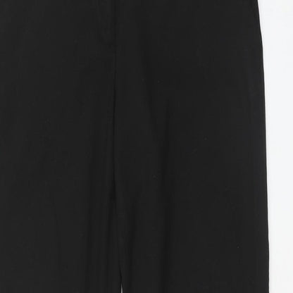 H&M Womens Black Polyester Trousers Size 10 Regular Zip