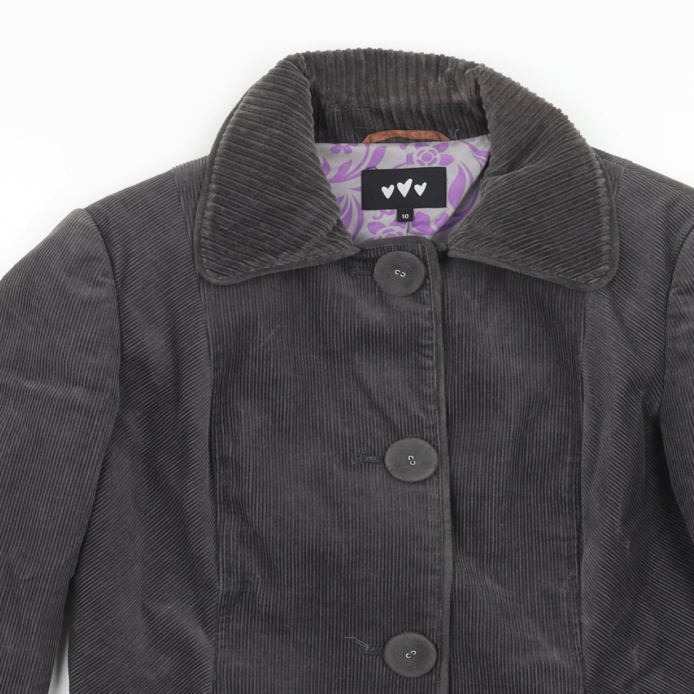 Per Una Womens Grey Jacket Size 10 Button