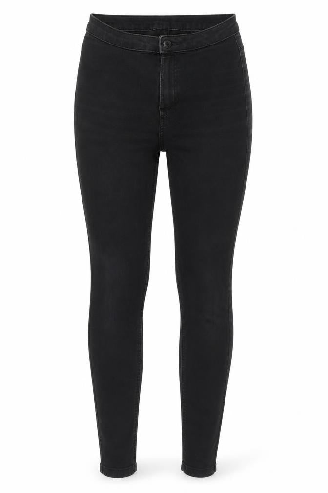 Marks & Spencer Womens Black Cotton Skinny Jeans Size 10 Regular Zip