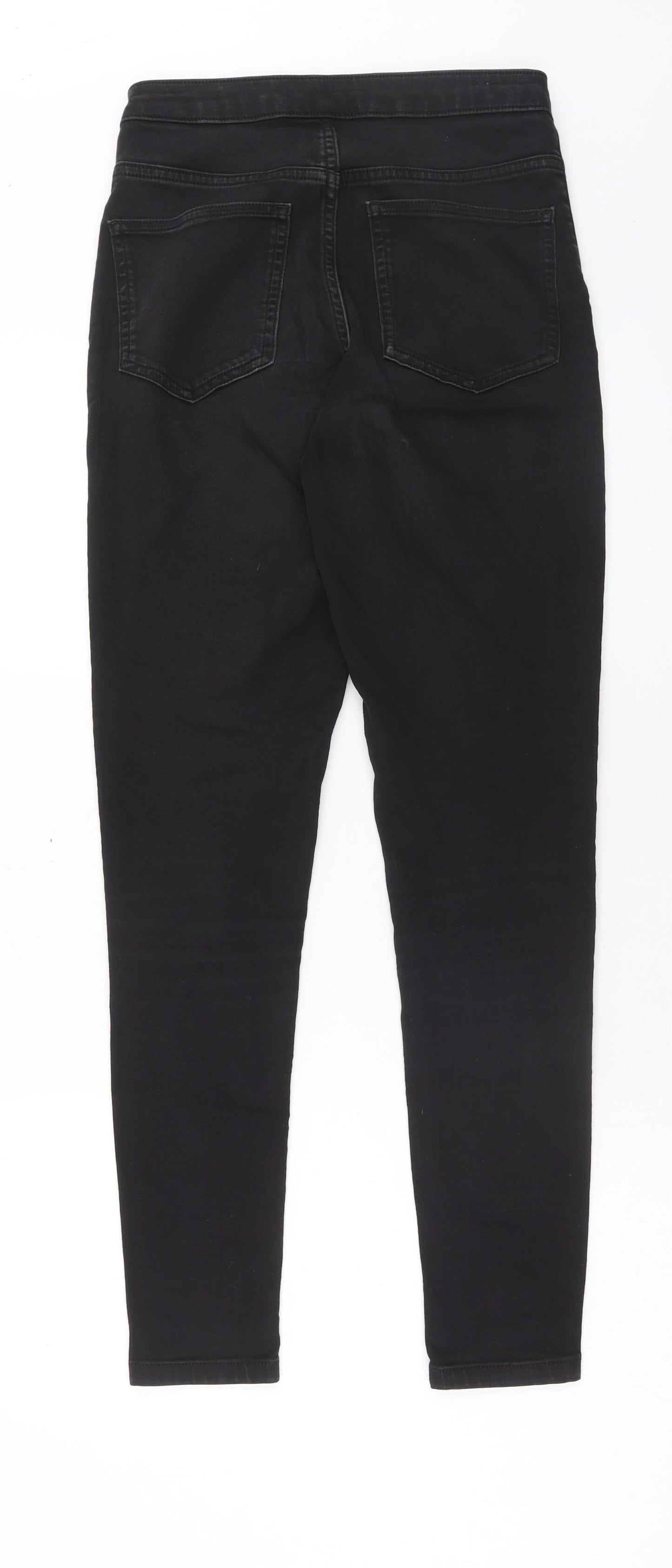 Marks and Spencer Womens Black Cotton Skinny Jeans Size 10 Regular Zip