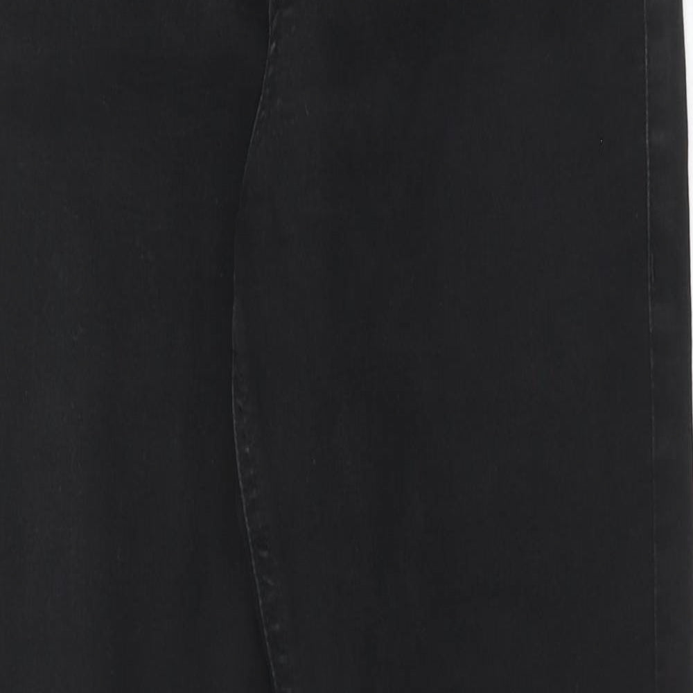 Marks and Spencer Womens Black Cotton Skinny Jeans Size 10 Regular Zip