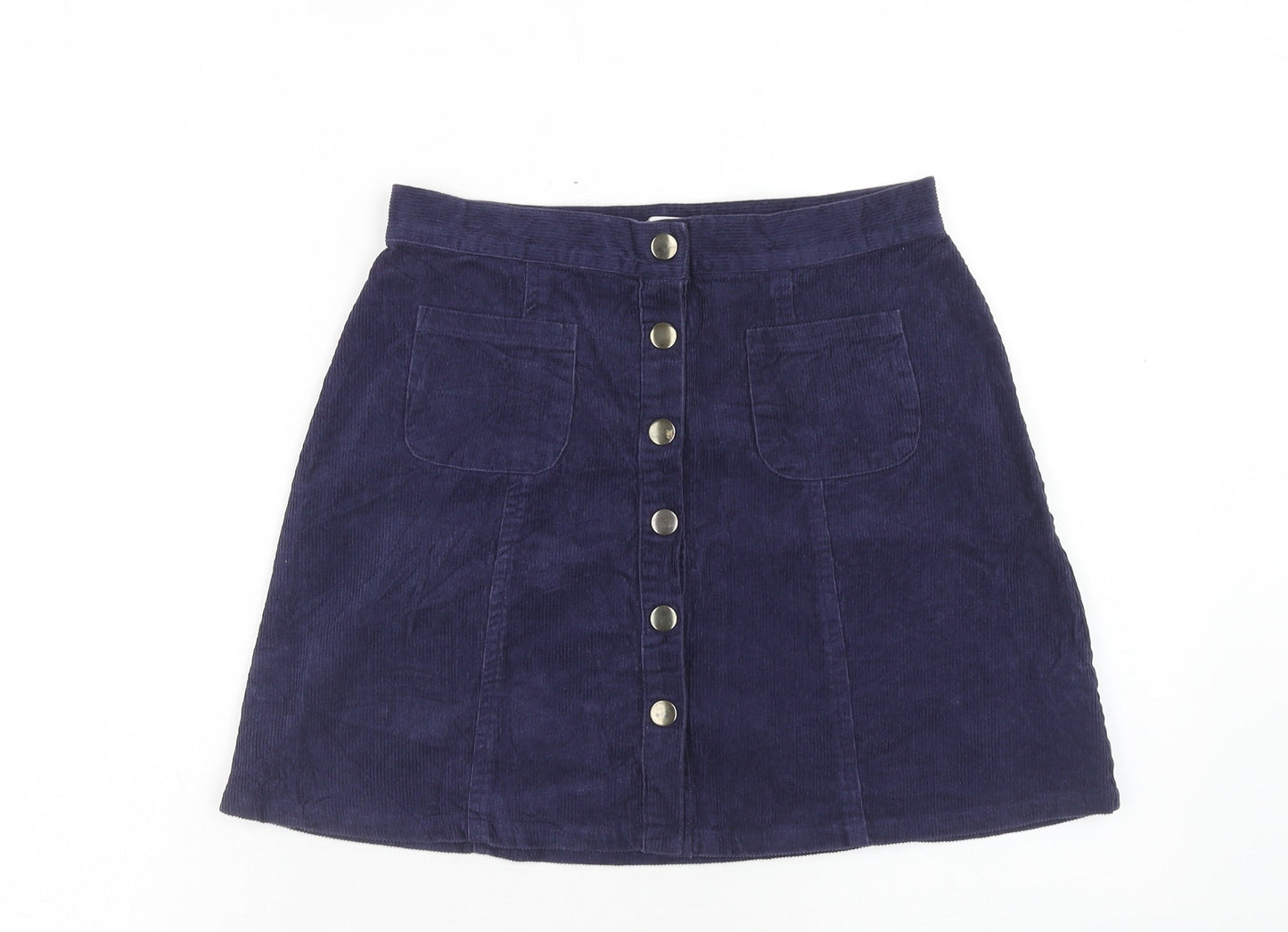 Cooperative Womens Purple Cotton Mini Skirt Size M Button