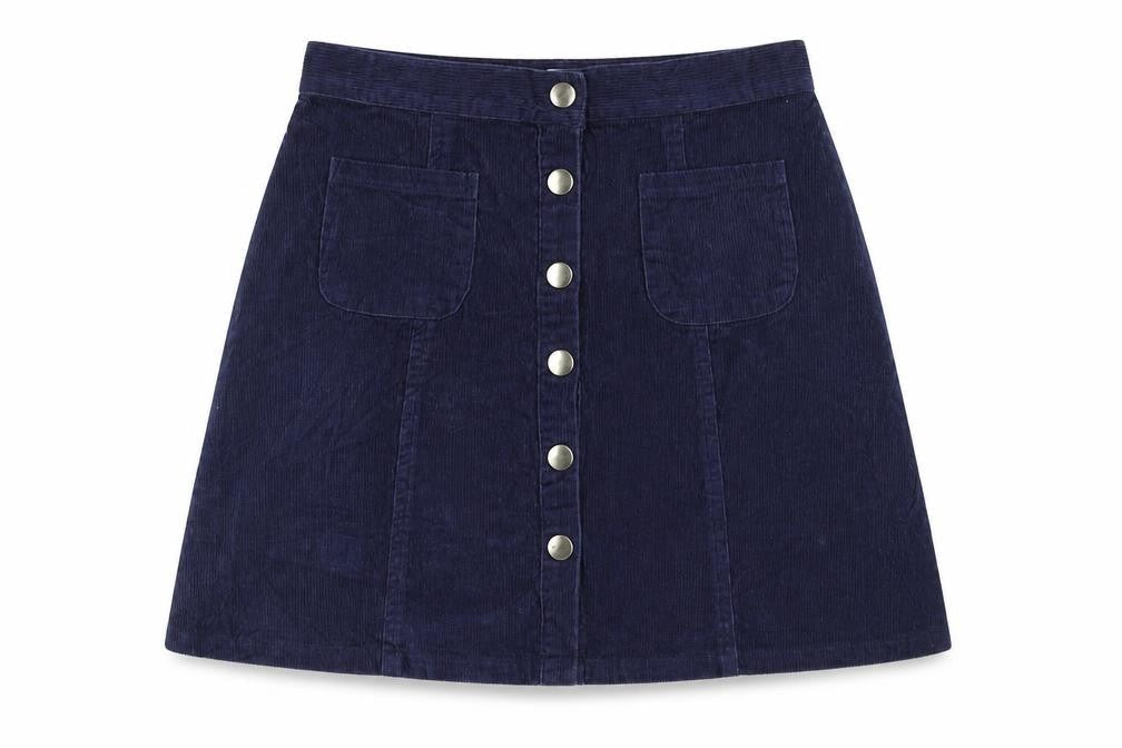 Cooperative Womens Purple Cotton Mini Skirt Size M Button