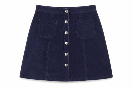 Cooperative Womens Purple Cotton Mini Skirt Size M Button