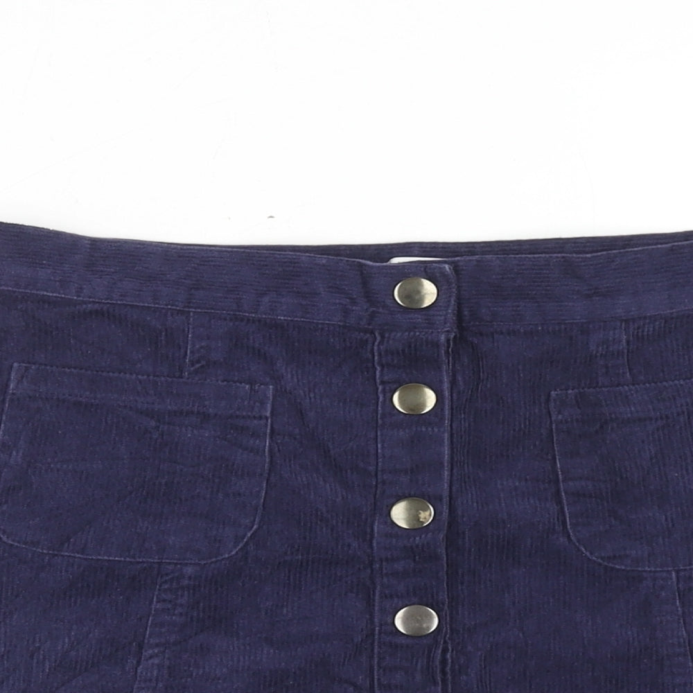 Cooperative Womens Purple Cotton Mini Skirt Size M Button