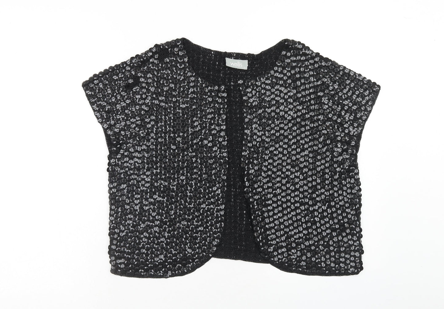 Wallis Womens Black Round Neck Viscose Cardigan Jumper Size L