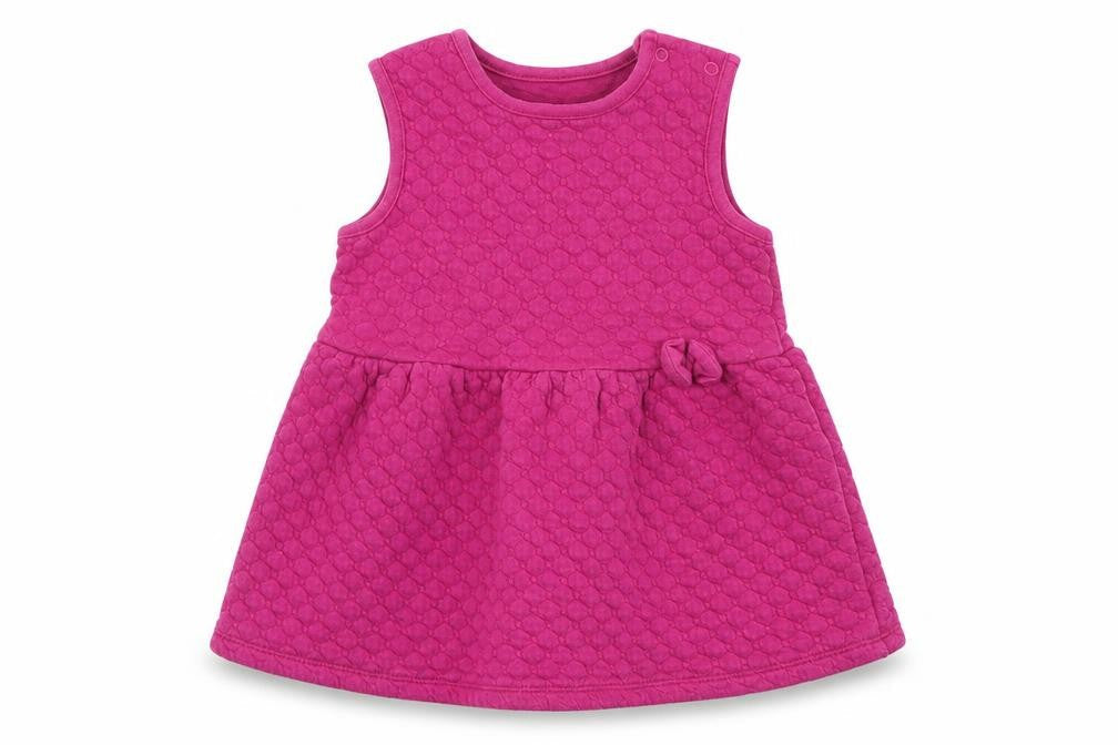 Nutmeg Girls Purple Cotton Skater Dress Size 9-12 Months Round Neck Button