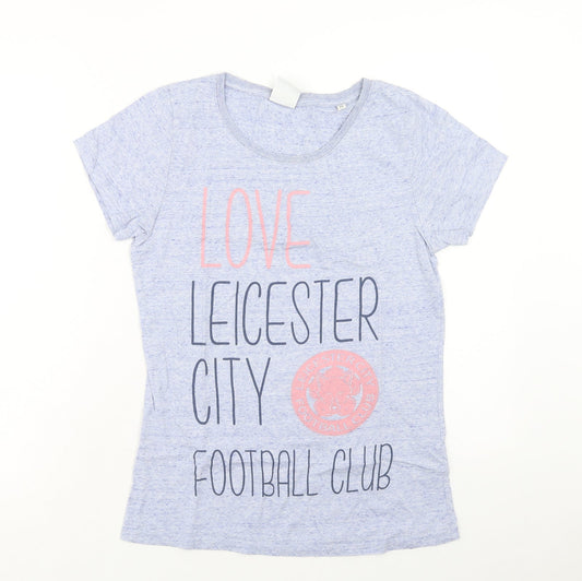 Stanley Stella Womens Blue Cotton Basic T-Shirt Size M Scoop Neck - Leicester City Football Club