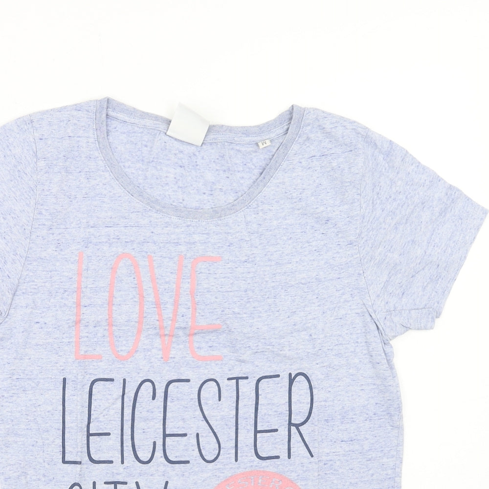 Stanley Stella Womens Blue Cotton Basic T-Shirt Size M Scoop Neck - Leicester City Football Club