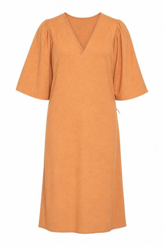 Zara Womens Orange Polyester Kaftan Size M V-Neck Pullover
