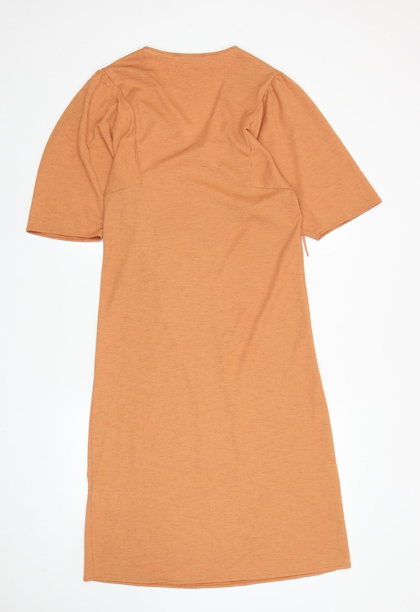 Zara Womens Orange Polyester Kaftan Size M V-Neck Pullover