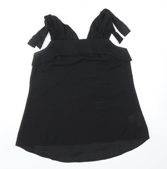 Warehouse Womens Black Polyester Basic Tank Size 10 Off the Shoulder