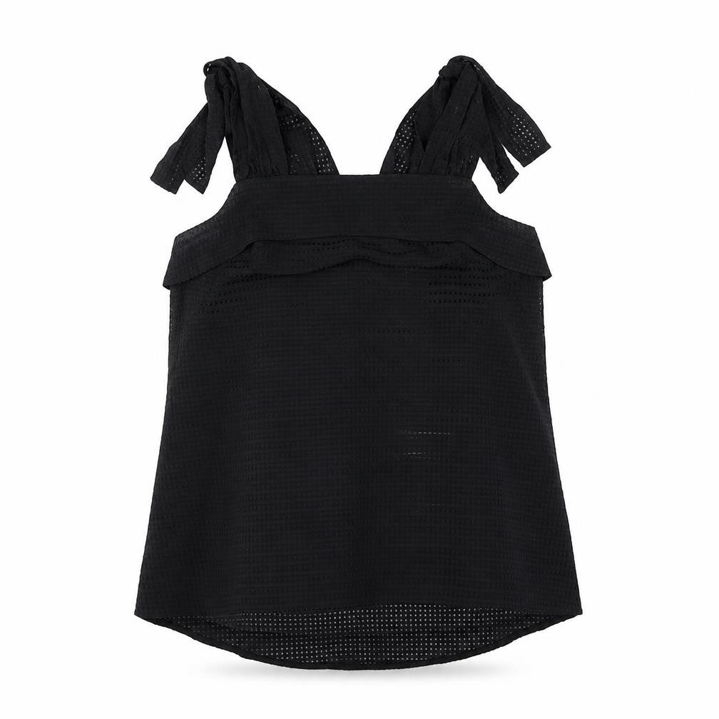 Warehouse Womens Black Polyester Basic Tank Size 10 Off the Shoulder