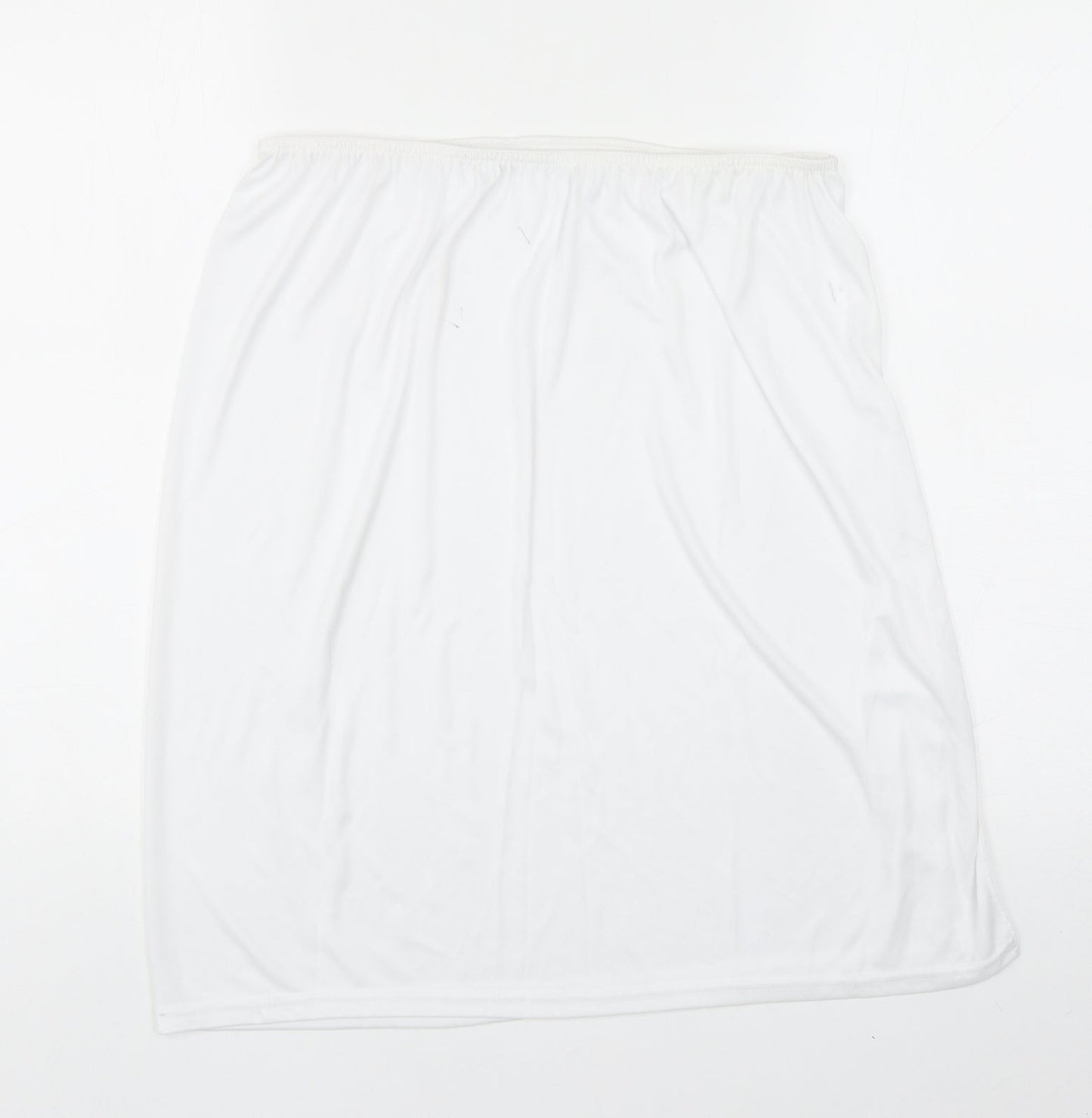 Preworn Womens White Polyester A-Line Skirt Size 12