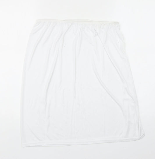 Preworn Womens White Polyester A-Line Skirt Size 12