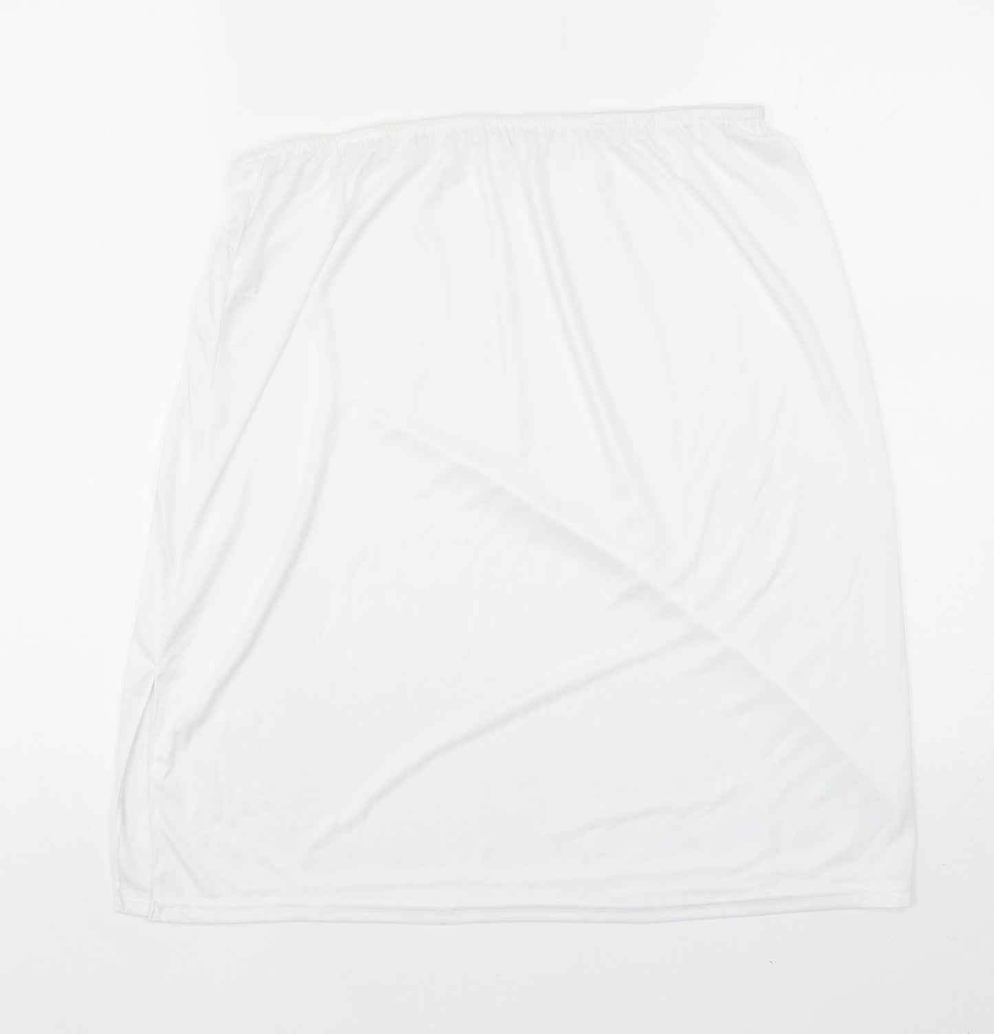 Preworn Womens White Polyester A-Line Skirt Size 12