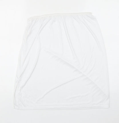 Preworn Womens White Polyester A-Line Skirt Size 12