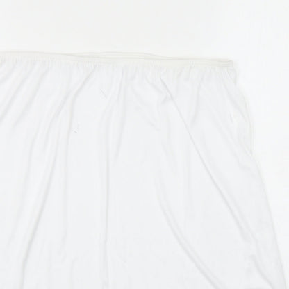 Preworn Womens White Polyester A-Line Skirt Size 12