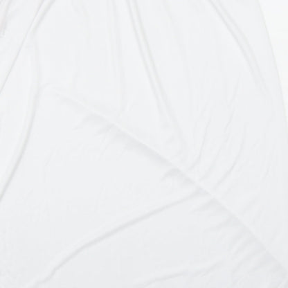 Preworn Womens White Polyester A-Line Skirt Size 12