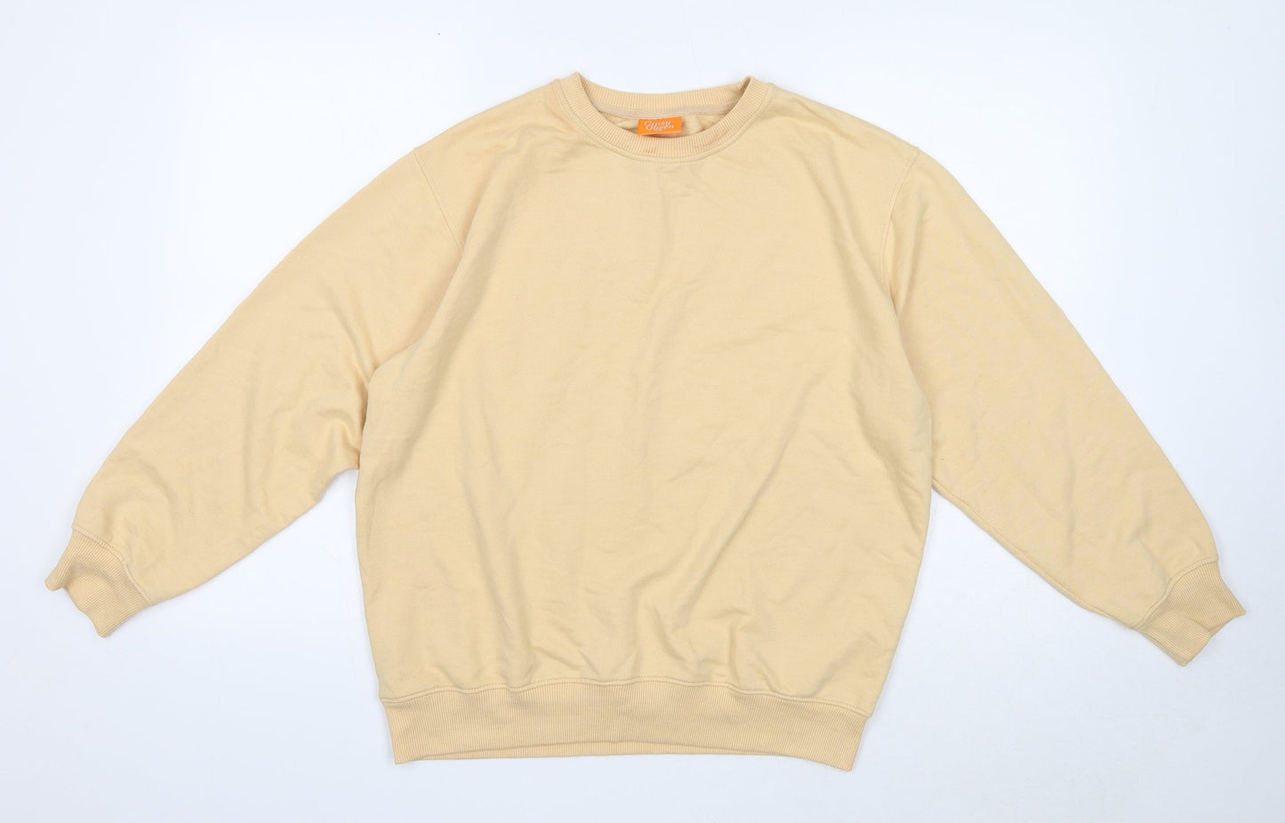Gipsy Queen Womens Orange Cotton Pullover Sweatshirt Size S Pullover