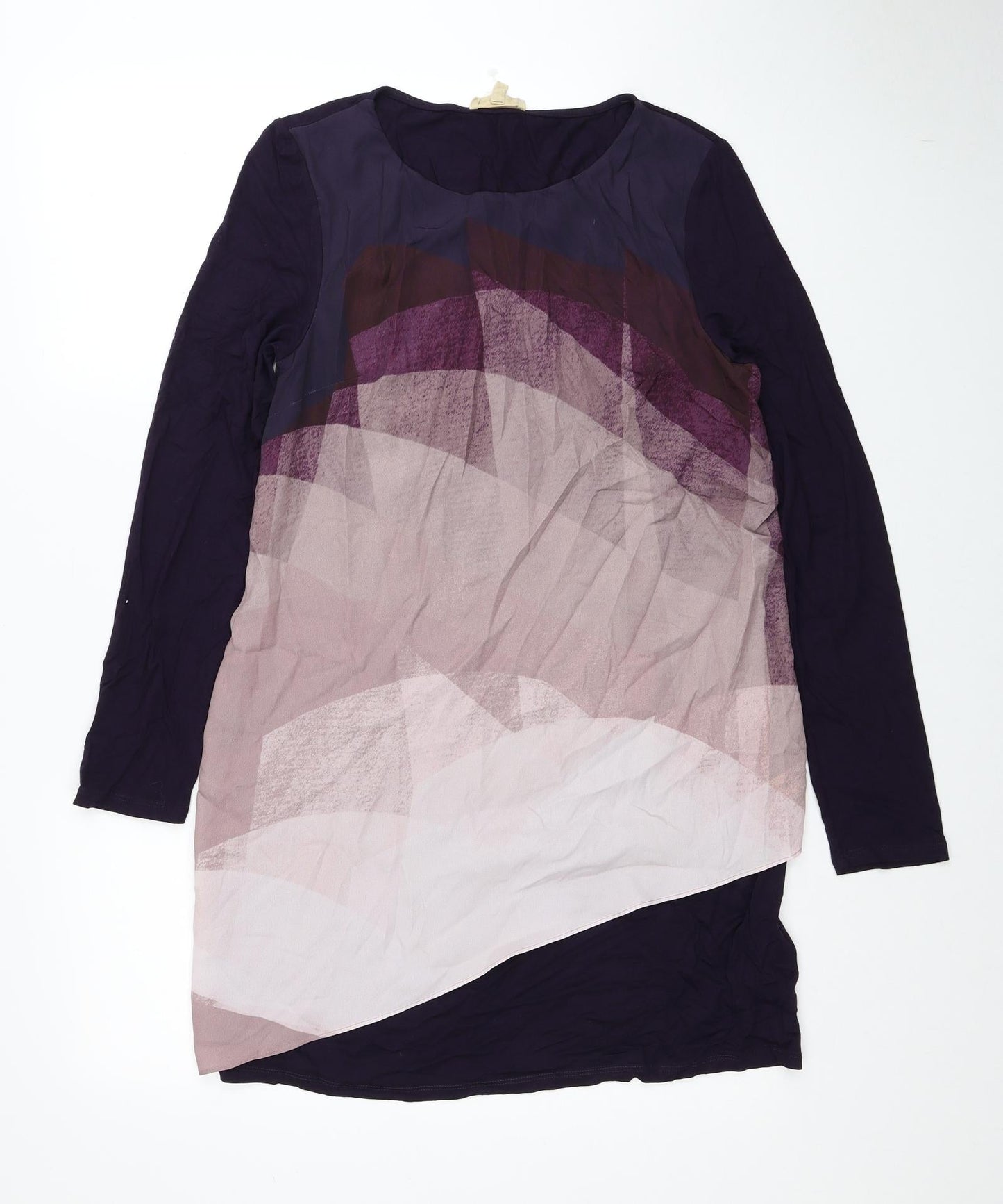Phase Eight Womens Multicoloured Geometric Polyester Shift Size 12 Round Neck Pullover