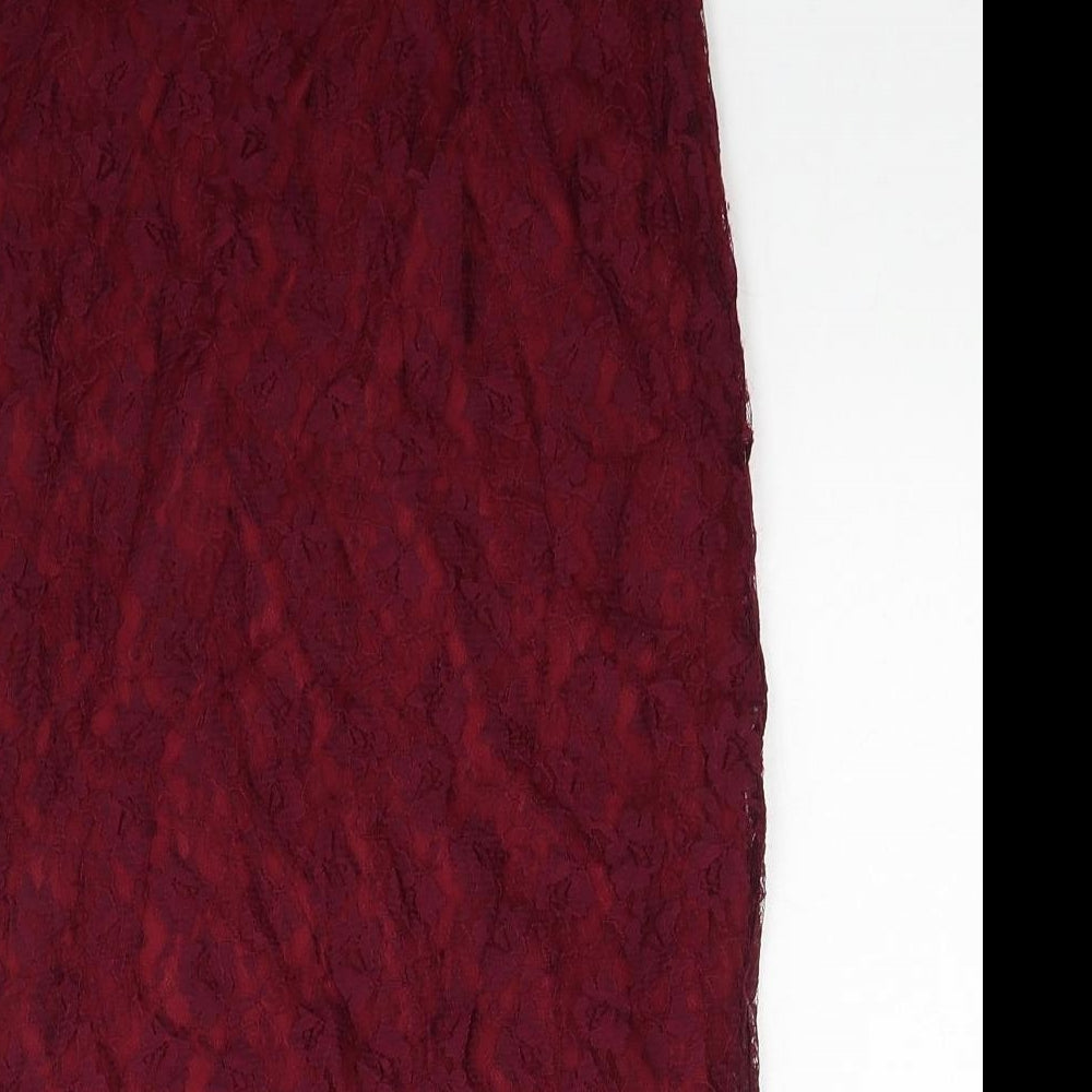 Amalie & Amber Womens Red Geometric Polyester Straight & Pencil Set Size 12