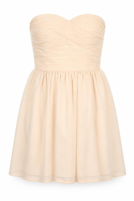 Rave Womens Beige Polyester Fit & Flare Size 6 Sweetheart Zip