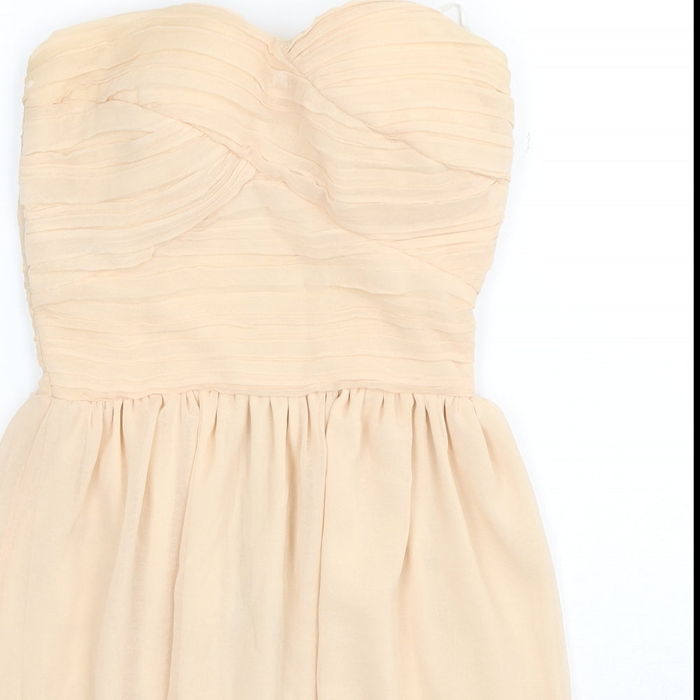 Rave Womens Beige Polyester Fit & Flare Size 6 Sweetheart Zip