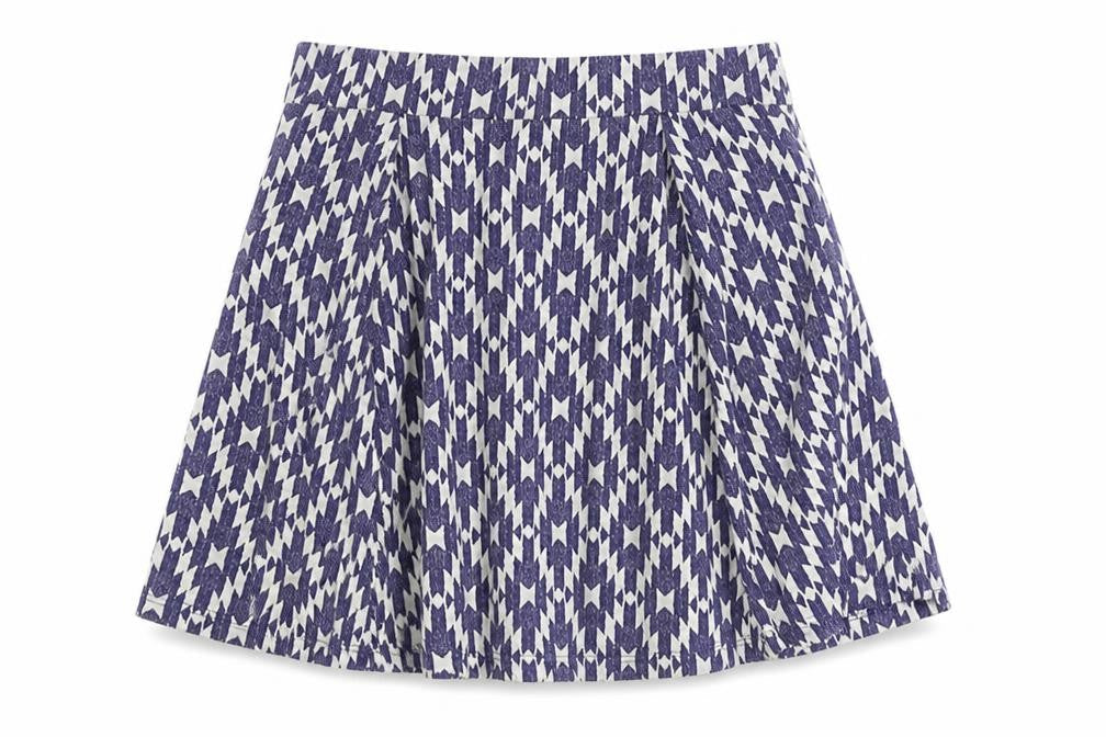 NEXT Womens Blue Geometric Cotton Swing Skirt Size 12