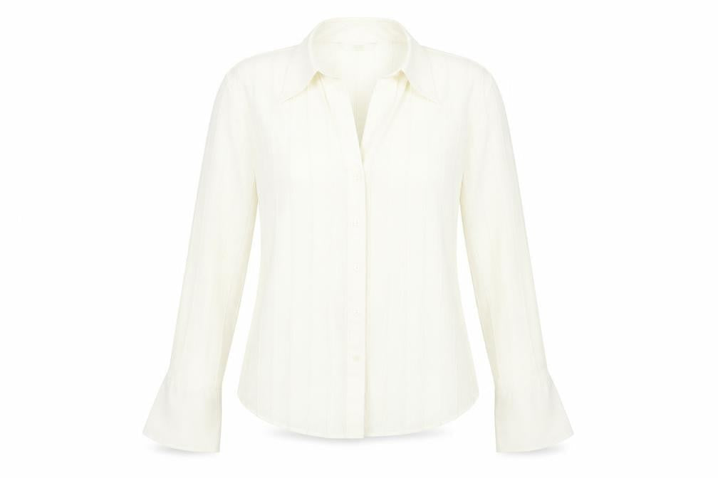 Marks & Spencer Womens White Polyester Basic Button-Up Size 12 V-Neck