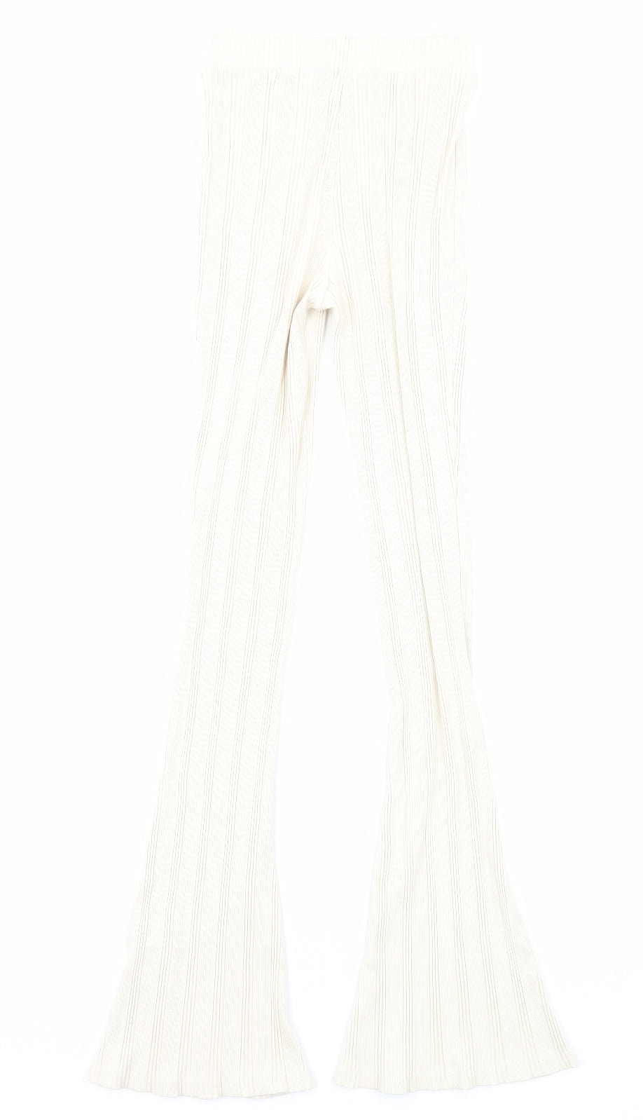 Zara Womens Beige Geometric Cotton Trousers Size S Regular
