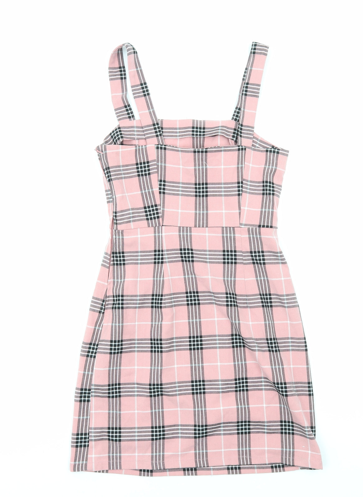 H&M Womens Pink Geometric Viscose Shift Size 6 Off the Shoulder Zip