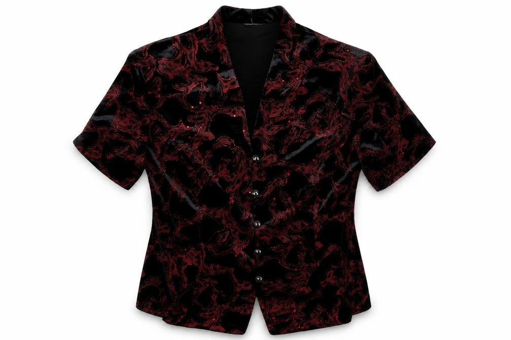 Roman Originals Womens Black Geometric Polyester Basic Button-Up Size 14 V-Neck