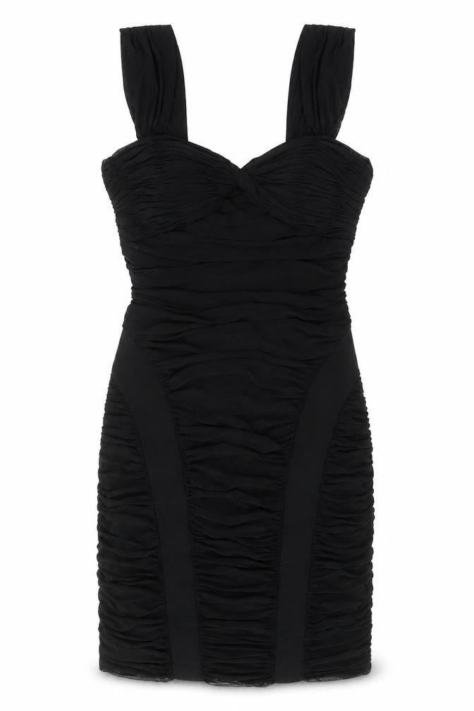 Sousourada Womens Black Polyester Shift Size L Off the Shoulder Zip