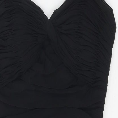 Sousourada Womens Black Polyester Shift Size L Off the Shoulder Zip