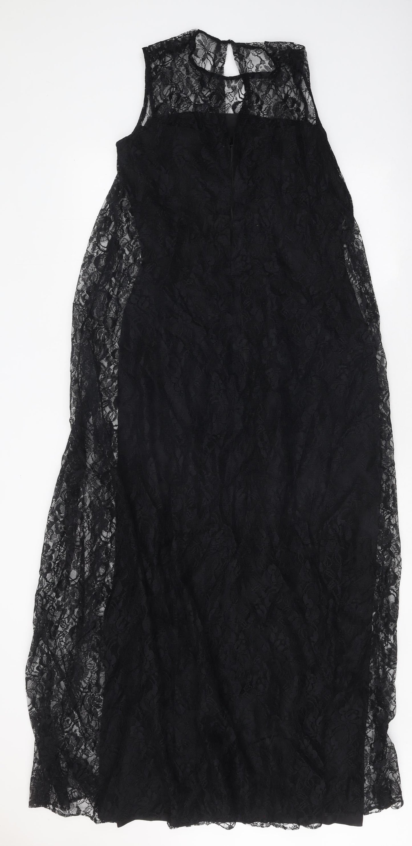 Young Mayfair Womens Black Polyester Maxi Size 8 Round Neck Zip