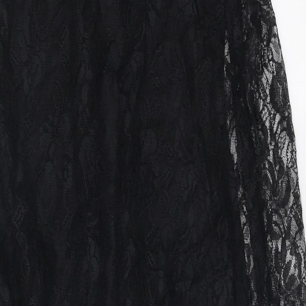 Young Mayfair Womens Black Polyester Maxi Size 8 Round Neck Zip
