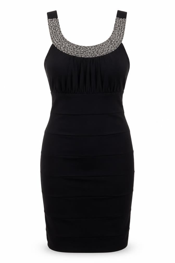 Scarlett Nite Womens Black Polyester Bodycon Size 12 Scoop Neck Pullover