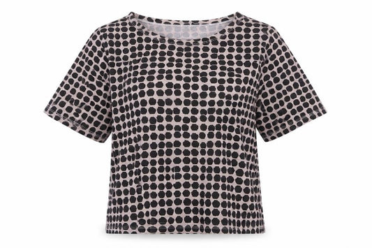 UT Womens Pink Geometric 100% Cotton Basic T-Shirt Size M Boat Neck