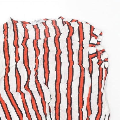 Next Womens Multicoloured Striped Viscose Basic Tank Size 8 Round Neck