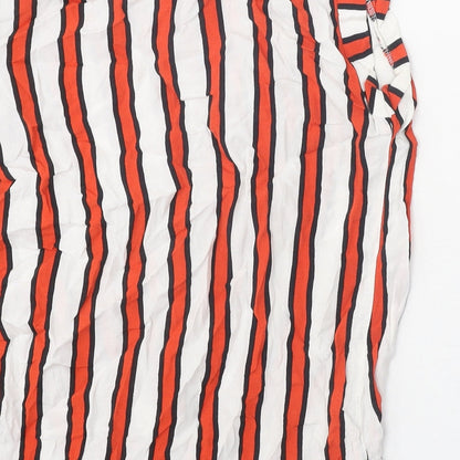 Next Womens Multicoloured Striped Viscose Basic Tank Size 8 Round Neck