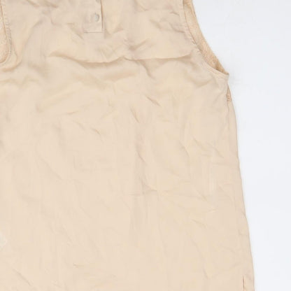 New Look Womens Beige Polyester Basic Blouse Size 10 Square Neck