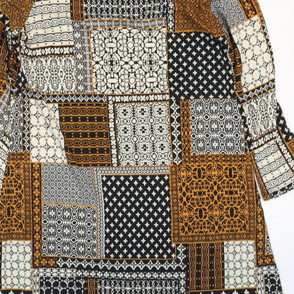 Tu Womens Multicoloured Geometric Viscose A-Line Size 10 Round Neck Pullover