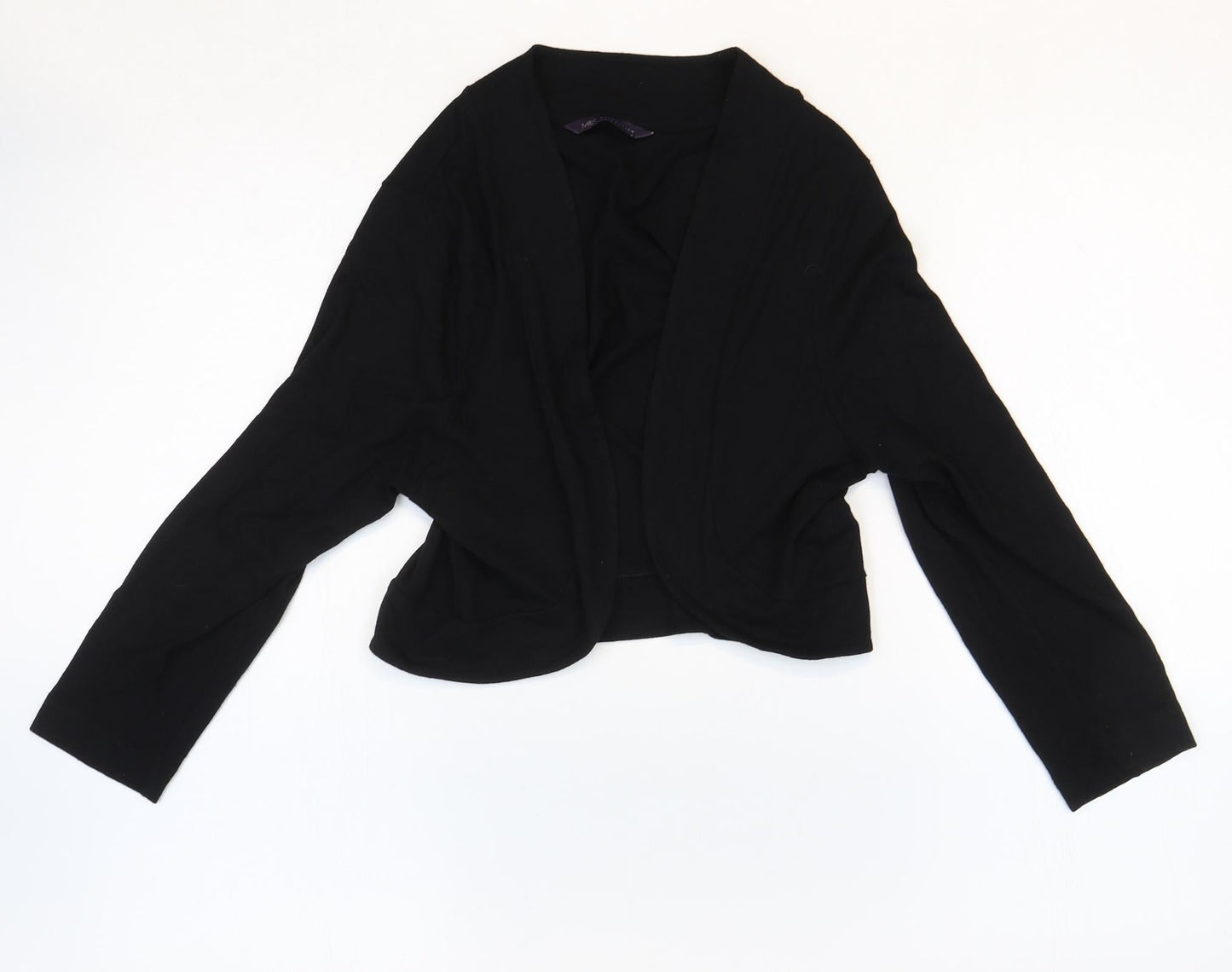 Marks and Spencer Womens Black V-Neck Viscose Cardigan Jumper Size 12