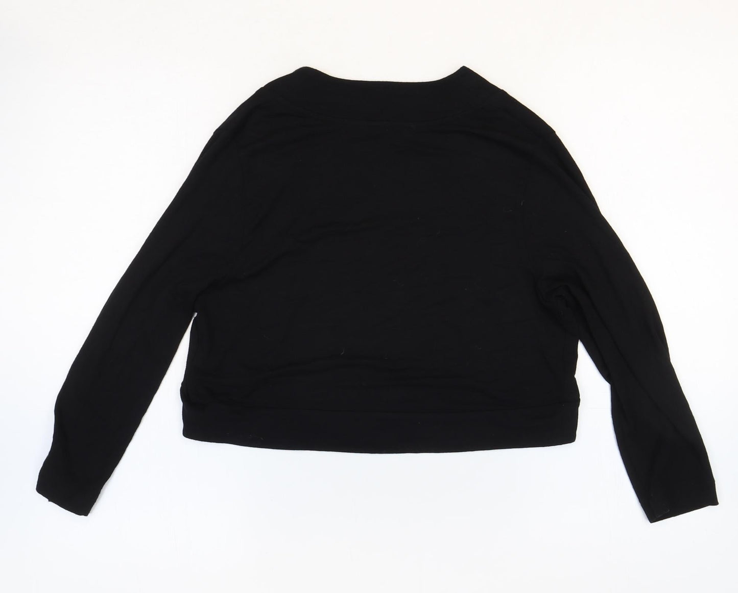 Marks and Spencer Womens Black V-Neck Viscose Cardigan Jumper Size 12