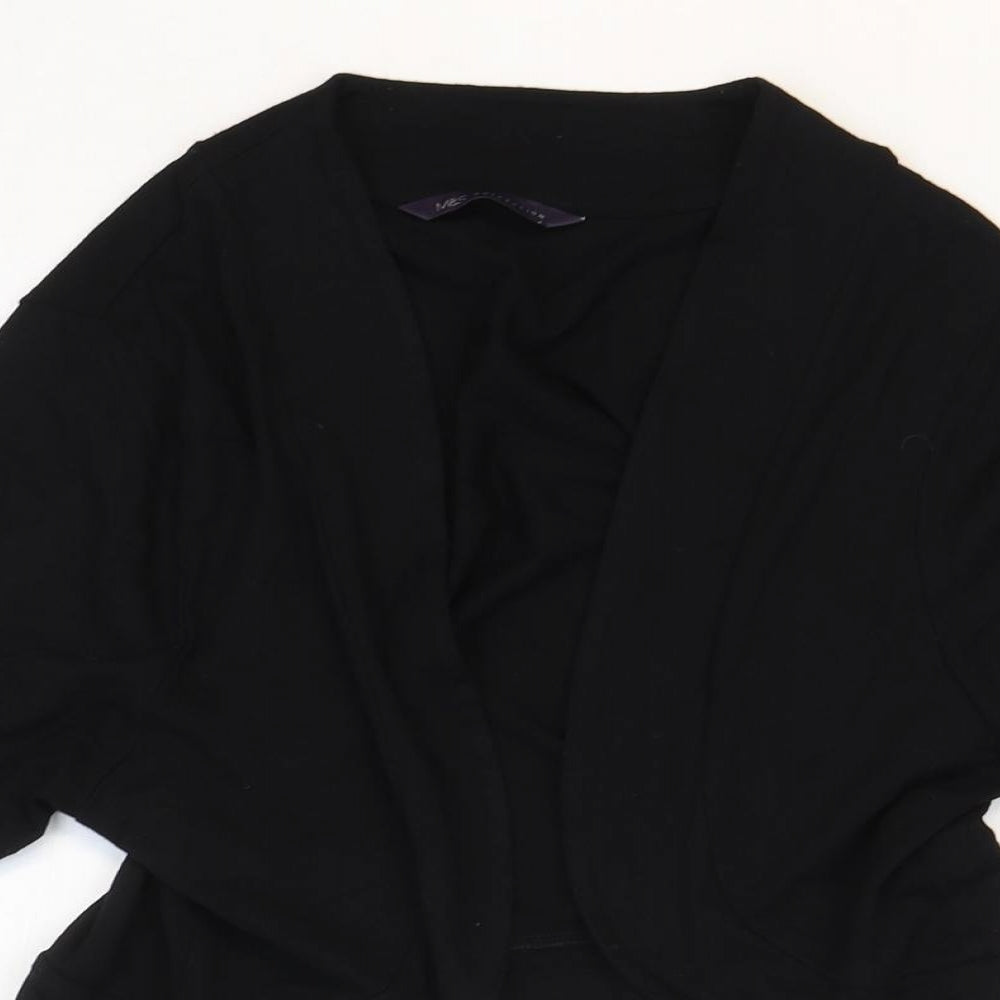 Marks and Spencer Womens Black V-Neck Viscose Cardigan Jumper Size 12