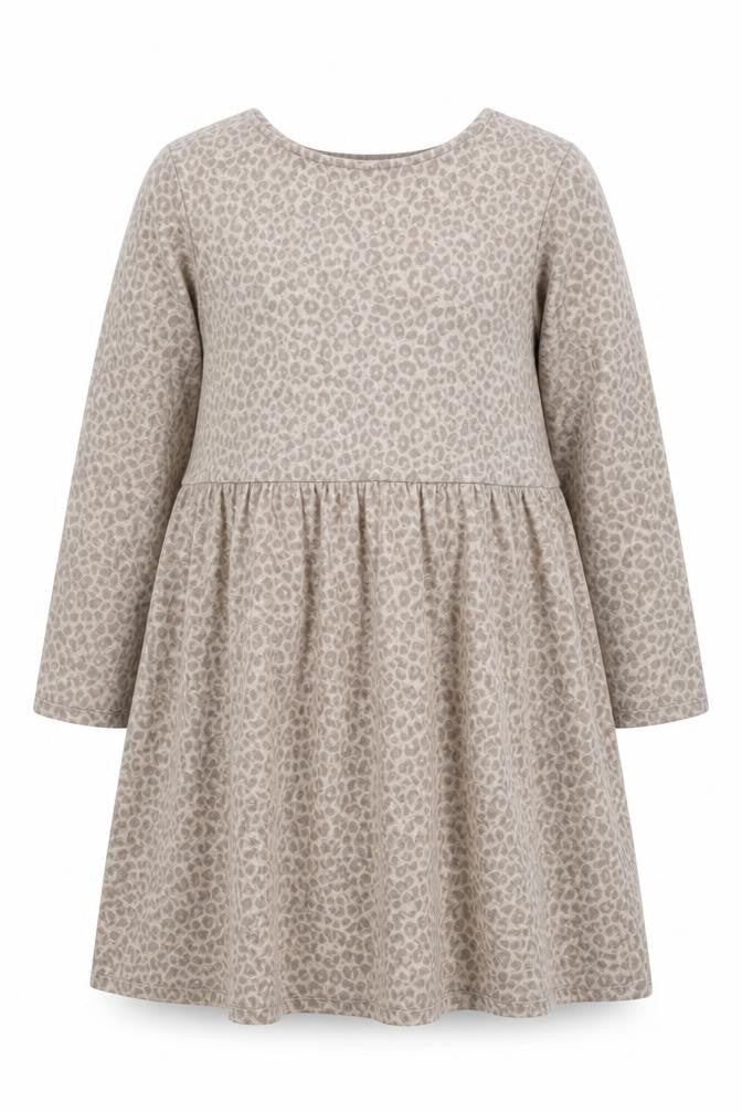 Nutmeg Womens Brown Animal Print Polyester A-Line Size 16 Round Neck Pullover - Leopard Print