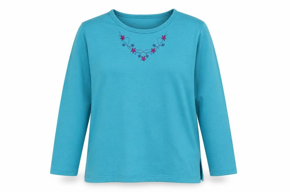 EWM Womens Blue Polyester Pullover Sweatshirt Size M Pullover